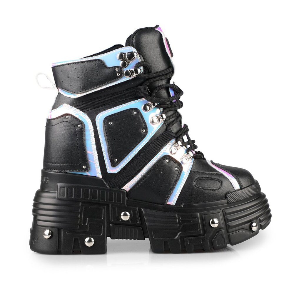 NEW ANTHONY WANG Mangosteen 05 Cyber Space 2.0 Hologram Black Platform Sneakers
